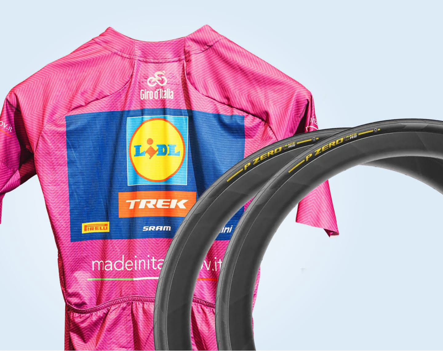  Pirelli P ZERO banden + een gesigneerde Maglia Ciclamino