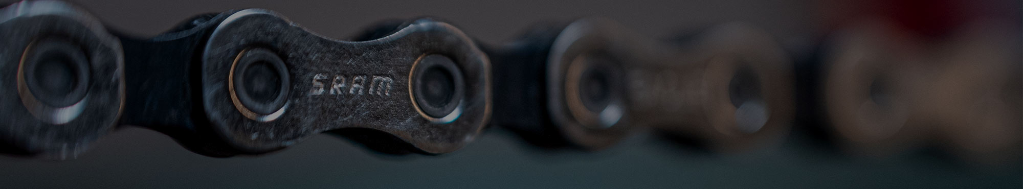 close-up of SRAM bike chain